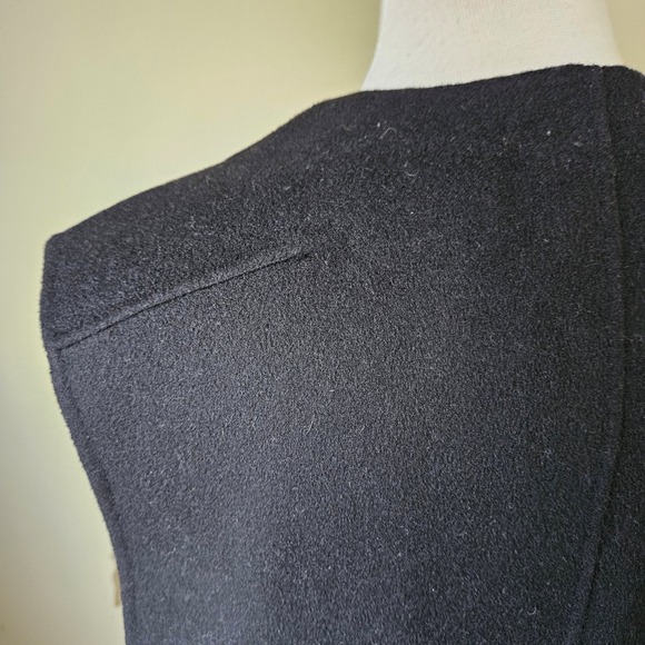 COS Boiled Wool Black V Neck Sleeveless Midi Dress Minimalist Chic Scandi Size 6 - Picture 8 of 8